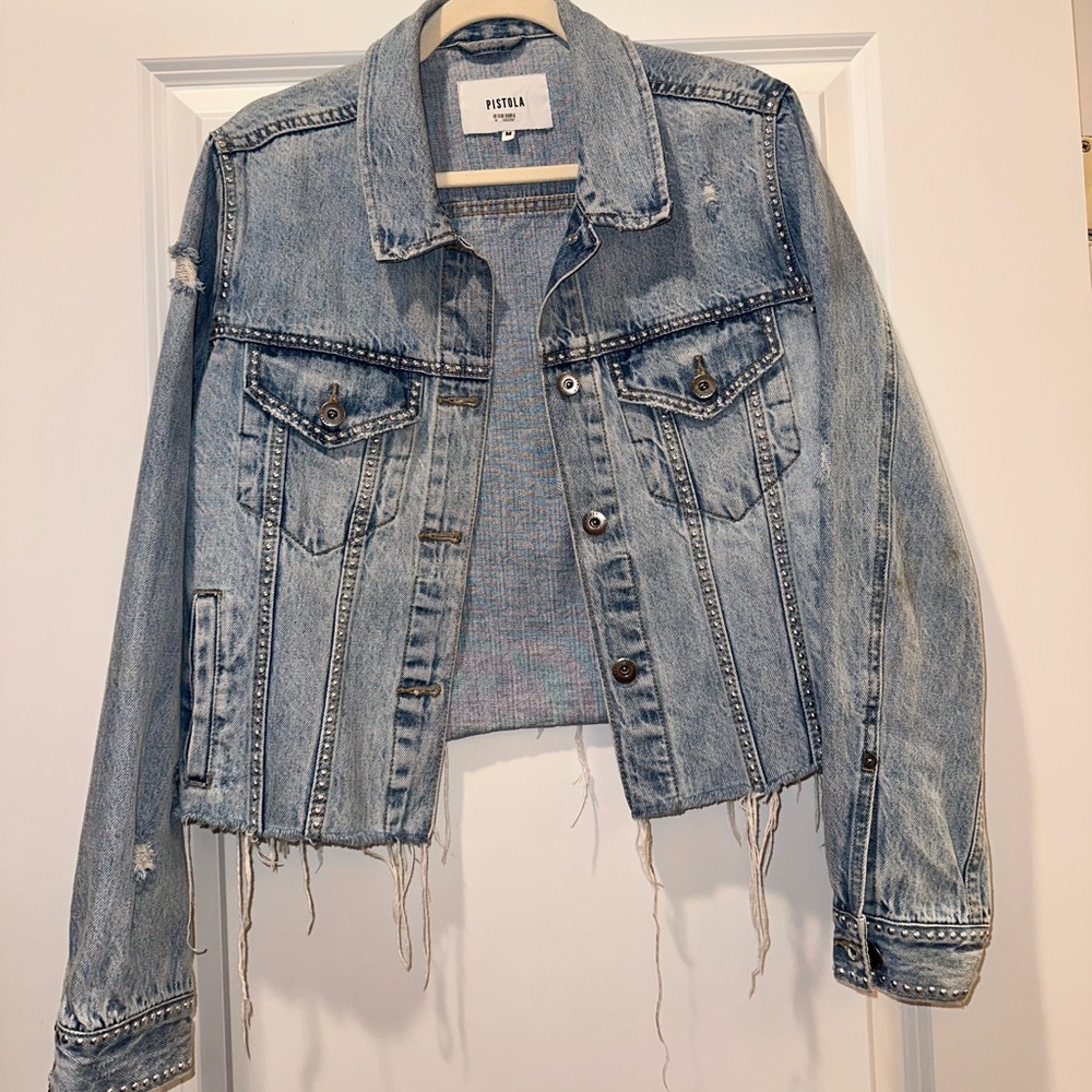 PISTOLA STUDDED DENIM JACKET • SZ M